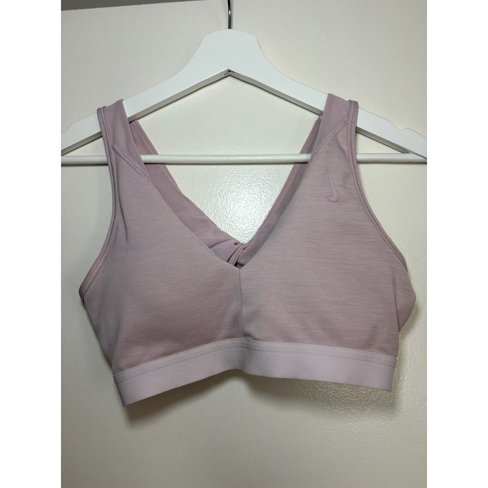 Nike Sports Bra Medium Light Purple Dri-FIT Twist Back V-Neck Activewear